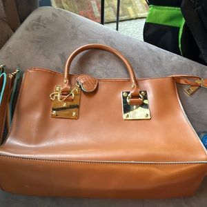 Handbag brown, with some turquoise detailing